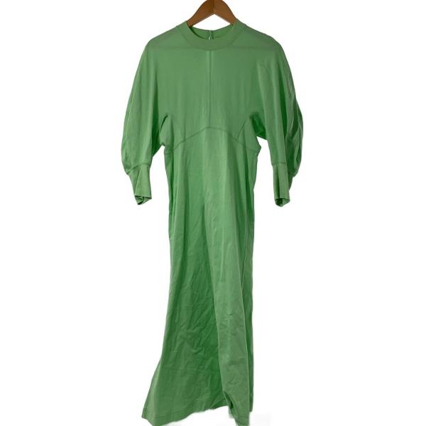 mame kurogouchi◆長袖ワンピース/2/コットン/GRN/無地/MM25SS-JS001