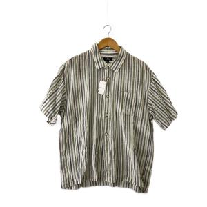STUSSY◆半袖シャツ/L/--/WHT/ストライプ/1110222