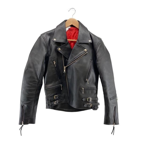 FREEDOM◆ダブルライダースジャケット/36/レザー/BLK//