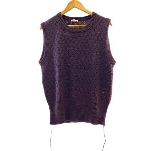 MASU◆クロシェニットベスト/ニットベスト(厚手)/46/ウール/BRD/MNFW-KN202