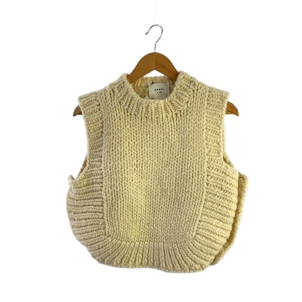 AMERI◆ニットベスト(厚手)/FREE/ウール/WHT/01320120470