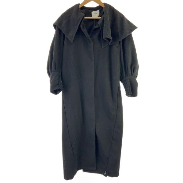 AMERI◆コート/M/ウール/BLK/01220740730/2WAY CAPE PUFF SLE...