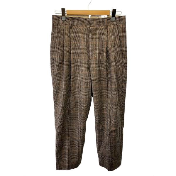 stein◆スラックスパンツ/M/ウール/BRW/チェック/ST.098-2