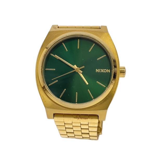 NIXON◆クォーツ腕時計/アナログ/ステンレス/GRN/GLD/MINIMAL//