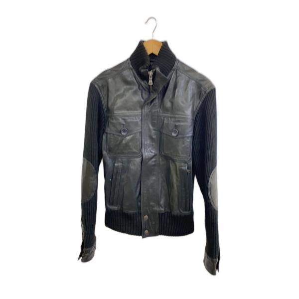 DOLCE&amp;GABBANA◆00s/アーカイブ/レザージャケット/48/ウール/BLK/無地/RB0...