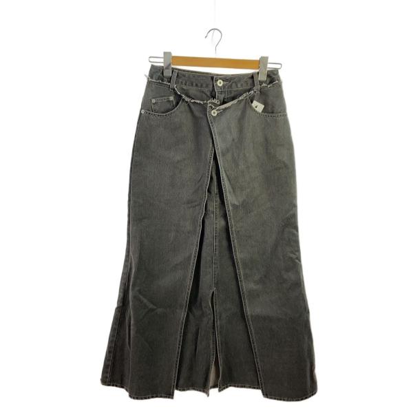 AMERI◆ロングスカート/26/コットン/GRY/0125209910830