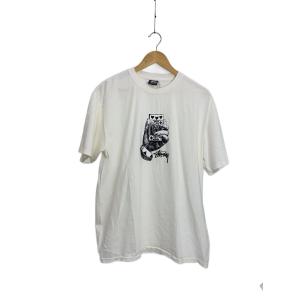 STUSSY◆ALL Bets Off Pigment Dyed Tee/Tシャツ/L/コットン/WHT//