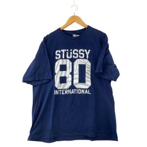STUSSY◆INTERNATIONAL/80/ゼブラ/Tシャツ/XL/コットン/NVY//