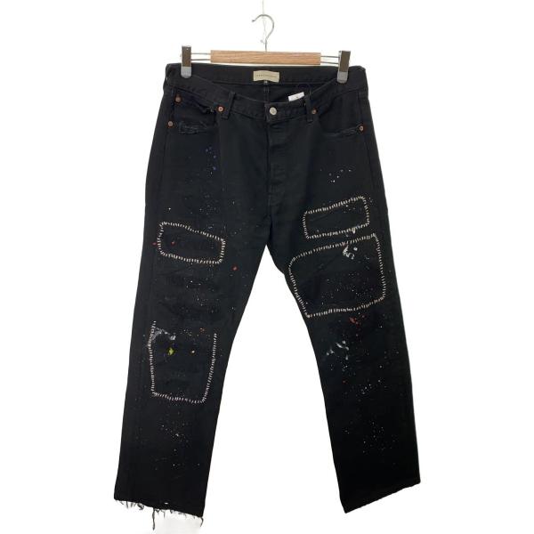 INNOCENCE NYC◆イノセンス Damage Denim Pants/34/コットン/BLK...