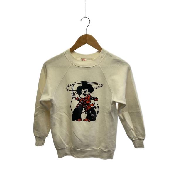 ARTEX◆70-80S/MadeinUSA/サイズ14-16/スウェット/コットン/BEG/cow...