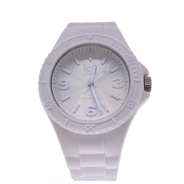 ice watch◆クォーツ腕時計/アナログ/ラバー/WHT/WHT/SS/019139
