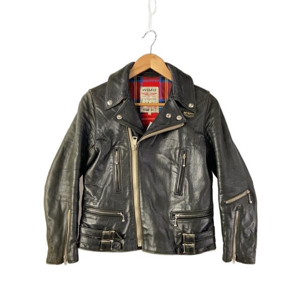 Lewis Leathers◆LIGHTNING/ダブルライダースジャケット/34/レザー/BLK/...