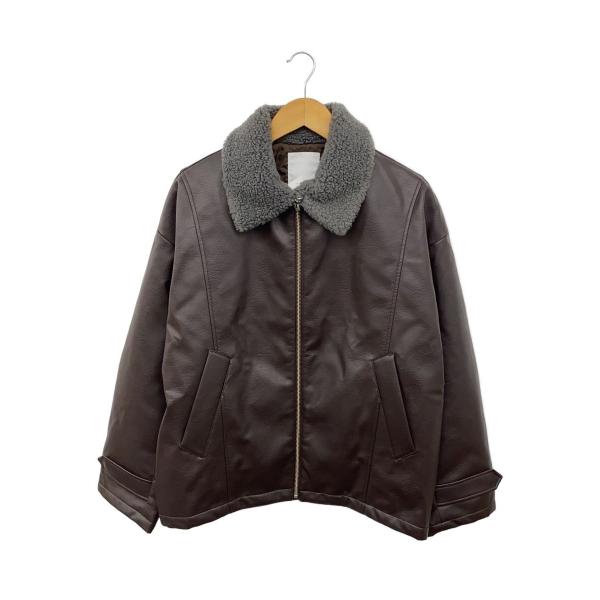 JEANASIS◆ジャケット/FREE/ポリエステル/BRW/無地/JS790769AD