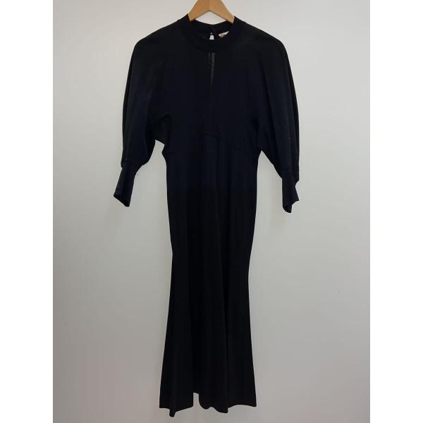 mame kurogouchi◆長袖ワンピース/1/コットン/ブラック/無地/MM22PS-JS72...