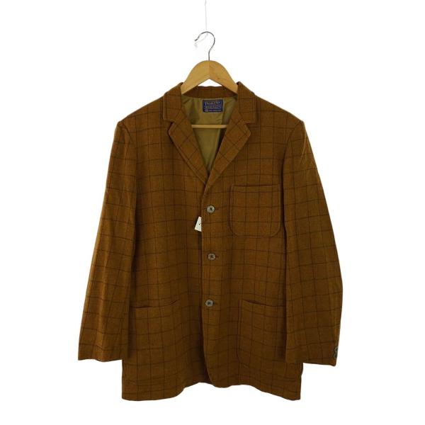 PENDLETON◆60s テーラードジャケット/M/ウール/CML/チェック/胸ポケット付近小穴有