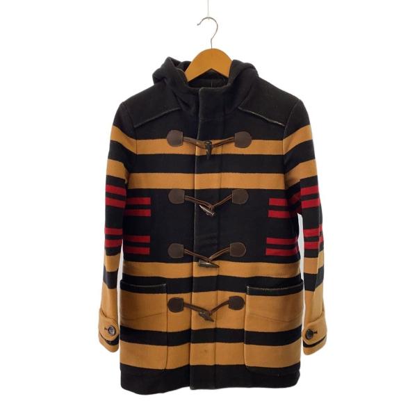 PENDLETON◆ダッフルコート/XS/ウール/キャメル/レッド/ブラック/ボーダー/USA製