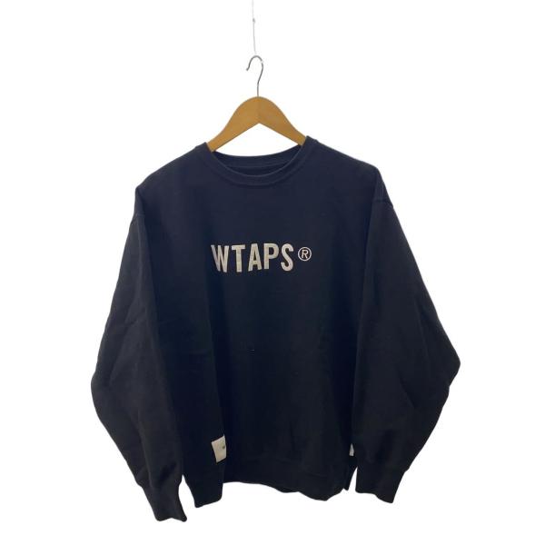 WTAPS◆24SS SIGN SWEATER COTTON/スウェット/2/ブラック/241ATD...