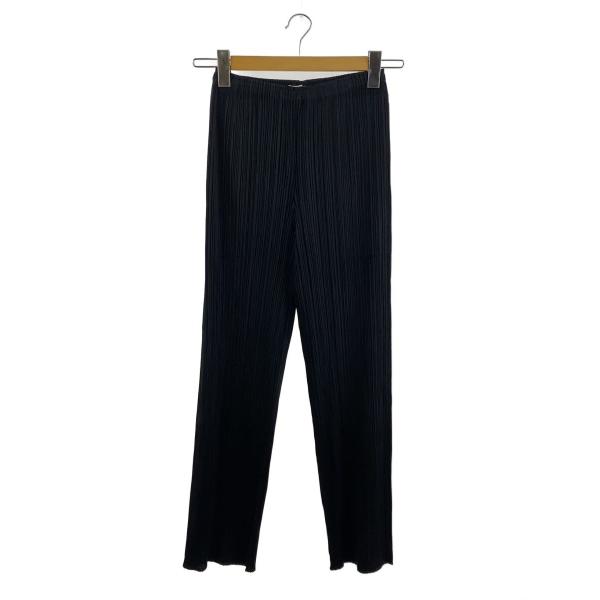 PLEATS PLEASE ISSEY MIYAKE◆ボトム/3/ポリエステル/BLK/無地/PP5...