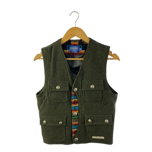 PENDLETON◆ベスト/S/ウール/GRN/無地
