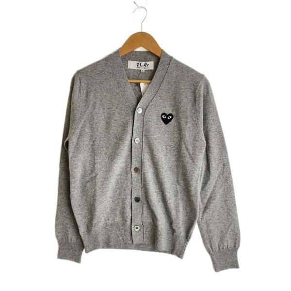 PLAY COMME des GARCONS◆カーディガン(薄手)/S/ウール/GRY/プリント/A...