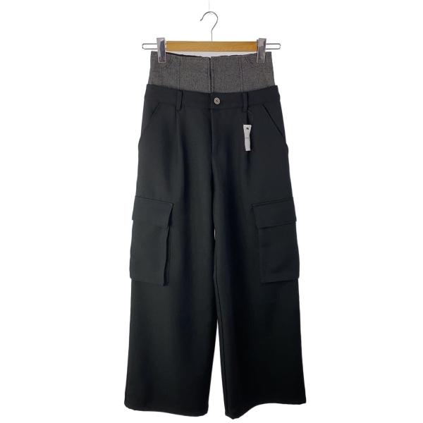 AMERI◆ボトム/--/ポリエステル/BLK/無地/01410820060