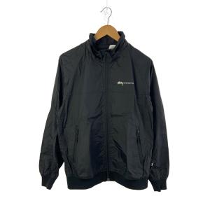 STUSSY◆バックロゴナイロンジャケット/M/ナイロン/BLK/プリント