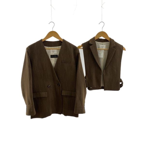 AMERI◆テーラードジャケット/S/ポリエステル/BRW/01320620110