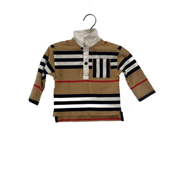 BURBERRY◆カットソー/80cm/コットン/BEG/ストライプ/8030064