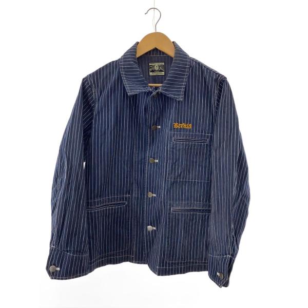 WEARWELL◆カバーオール/S/コットン/IDG/ストライプ/14-BZ-028