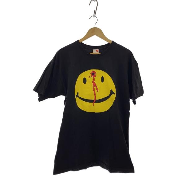 Pleasures◆Tシャツ/L/コットン/BLK/プリント/スマイル/gun shot smile