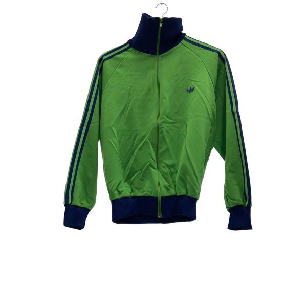 adidas◆80s トラックジャケット デサント製/4号/グリーン/ネイビー/ADS-4F