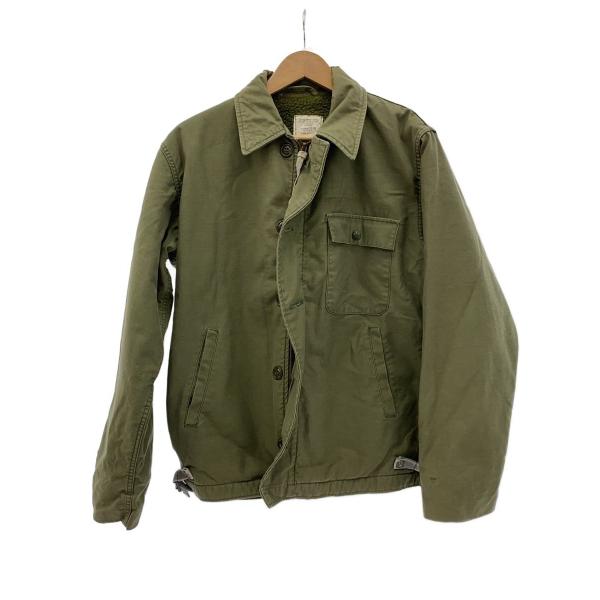 US.ARMY◆A-2 DECK JACET/ミリタリージャケット/M/ナイロン/KHK/グリーン/...