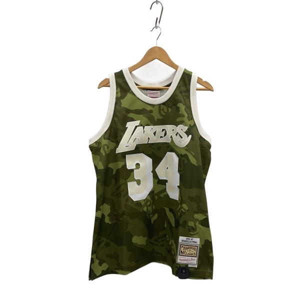 mitchell&amp;ness◆ゲームシャツ/タンクトップ/L/ポリエステル/GRN/カモフラ/レイカー...