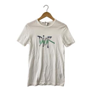 Christian Dior◆20AW/SHWAN STUSSY/Tシャツ/XXS/コットン/WHT/033J600D0589