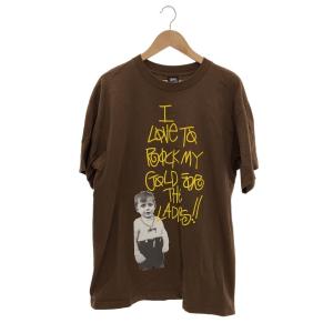 STUSSY◆Tシャツ/XL/コットン/BRW/I LOVE TO ROCK MY GOLD FOR THE LADIES//PHOTO