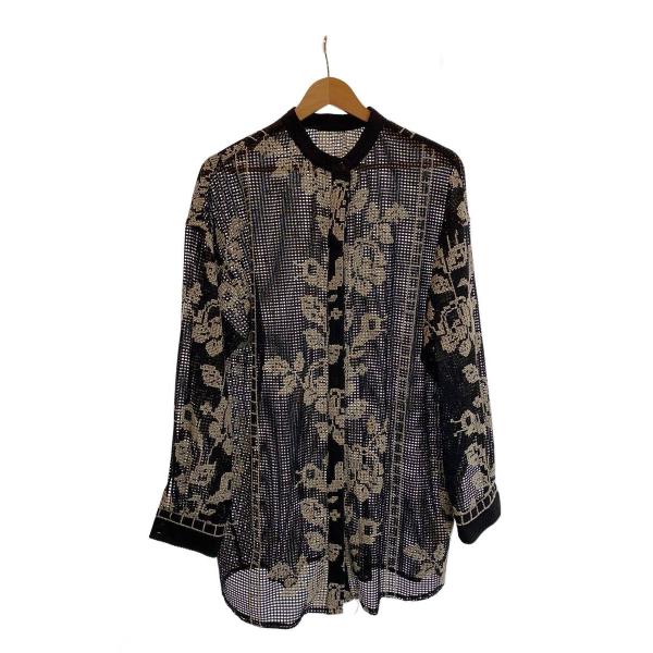 AMERI◆22SS MEDICROSSSHIRTS/長袖ブラウス/FREE/ポリエステル/BLK/...