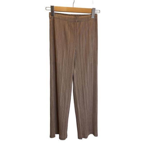 PLEATS PLEASE ISSEY MIYAKE◆ストレートパンツ/3/ポリエステル/キャメル/...