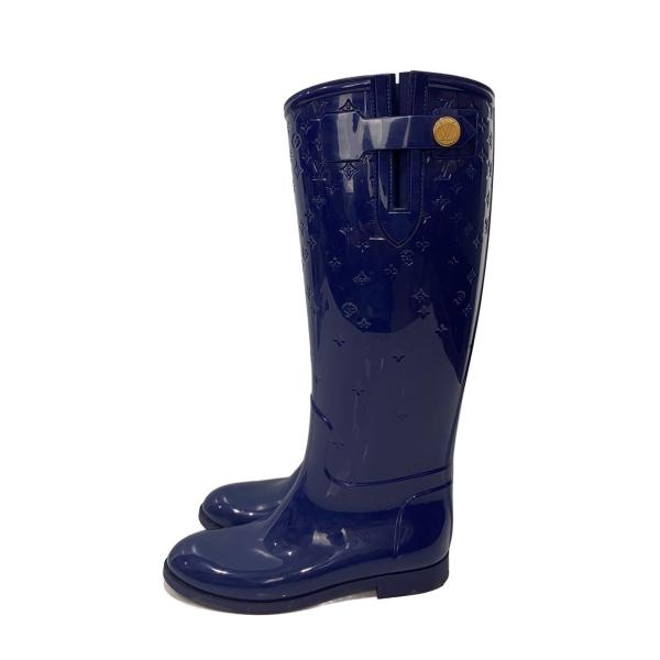 LOUIS VUITTON◆レインブーツ/36/BLU/PVC//