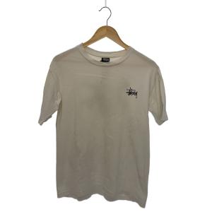 STUSSY◆Tシャツ/M/コットン/ホワイト/プリント/80s/オールドステューシー/アメリカ製/黒タグ//