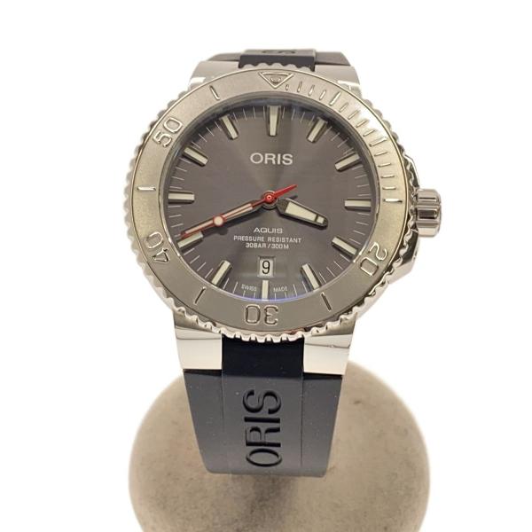 ORIS◆アクイスデイトレリーフ/自動巻腕時計/SLV/BLK/202512WOH済/2026011...
