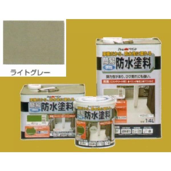 アトムハウスペイント　半つやあり水性　簡易防水塗料　色：ライトグレー　7L