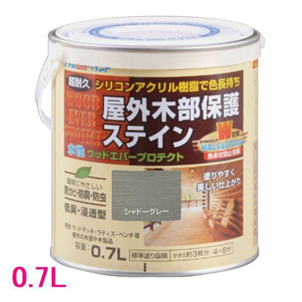 アトムハウスペイント　ウッドエバープロテクト　水性　木部保護塗料　(木部着色塗料)　色：シャドーグレ...