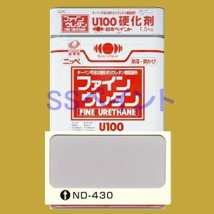 日本ペイント　ファインウレタンU100　硬化剤付セット　色：ND-430　15kg（一斗缶サイズ）｜sspaint