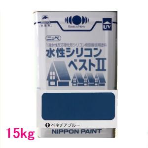 日本ペイント　水性シリコンベスト2　色：ベネチアブルー　15kg（一斗缶サイズ）｜sspaint