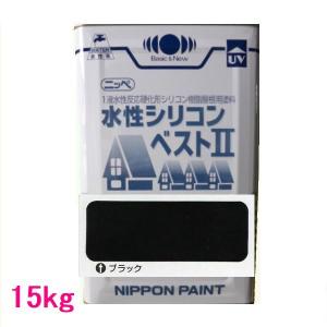 日本ペイント　水性シリコンベスト2　色：ブラック　15kg（一斗缶サイズ）｜sspaint