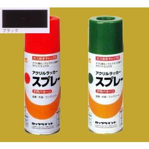 ラッカースプレー　ロックペイント　H62-8034　元気スプレー　ブラック　(ダ円パターン)　300ml｜sspaint