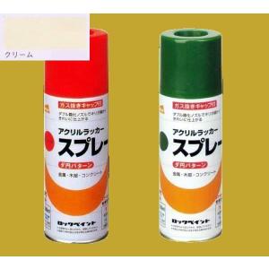 ラッカースプレー　ロックペイント　H62-8803　元気スプレー　クリーム　(ダ円パターン)　300ml｜sspaint