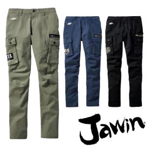 53502 ストレッチノータックカーゴパンツJawin ジャウィン 自重堂 JICHODO 作業服 ストレッチ 作業着 L59〜112  綿98％・｜sss-uniform