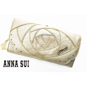 アナスイ 長財布 がま口 ANNA SUI ゴールド ローズ...