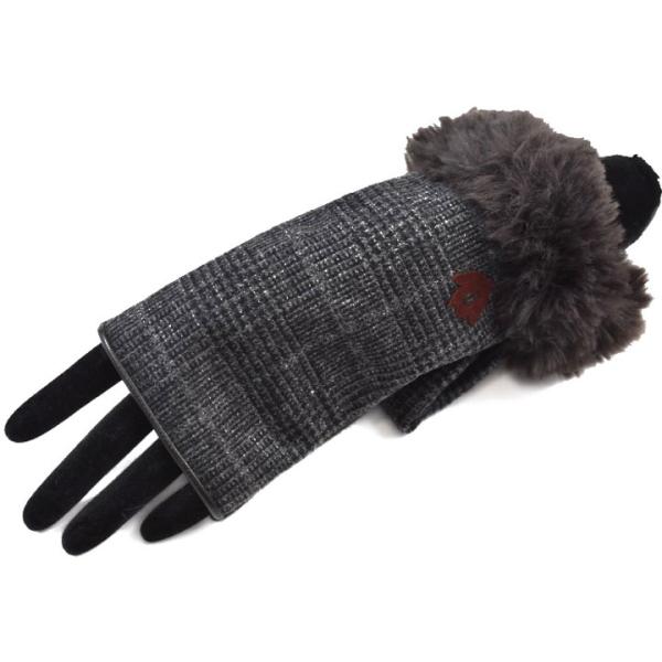 手袋 レディース 指なし アンテプリマ ブランド ANTEPRIMA ウール カシミヤ混 グレンチェ...